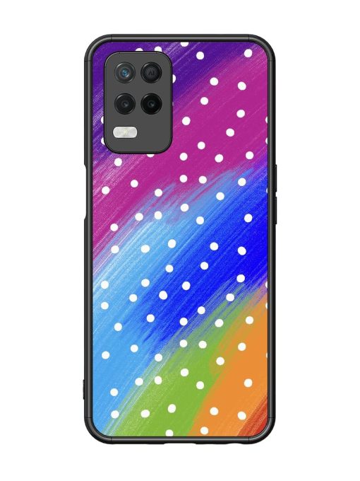 Rainbow Polka Dot Dream Glossy Soft Edge Case for Realme 8 (5G) Chachhi