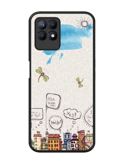 Doodle City Glossy Soft Edge Case for Realme 8I Chachhi