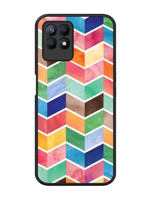 Watercolor Chevron Whimsy Glossy Soft Edge Case for Realme 8I Chachhi