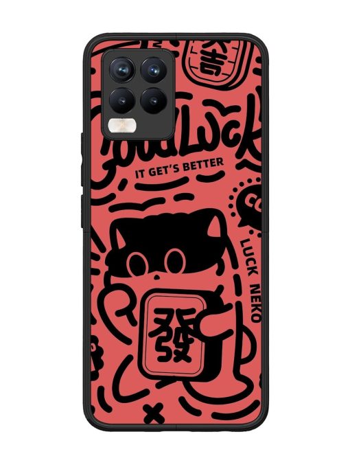 Lucky Cat Doodle Glossy Soft Edge Case for Realme 8 Pro