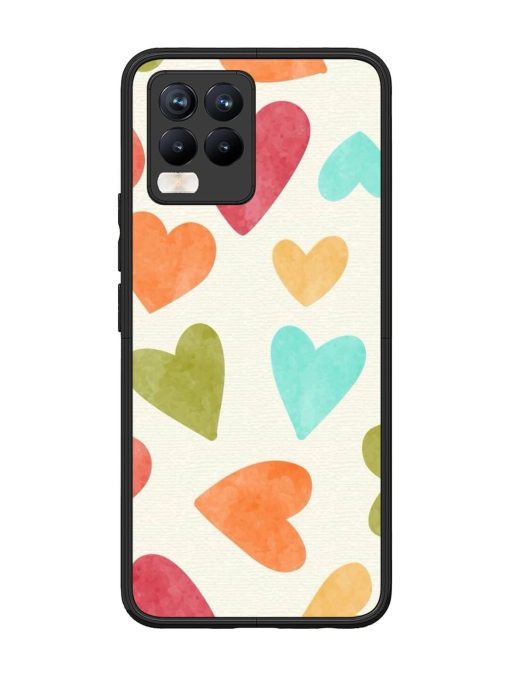 Watercolor Hearts Glossy Soft Edge Case for Realme 8 Pro Chachhi