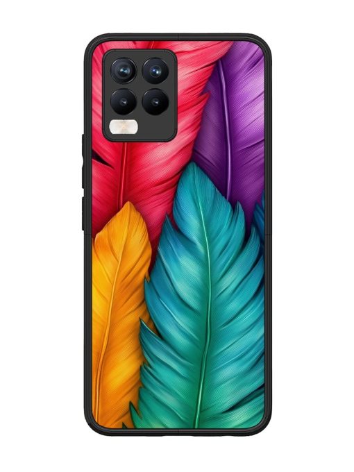 Rainbow Feathers Glossy Soft Edge Case for Realme 8 Pro Chachhi