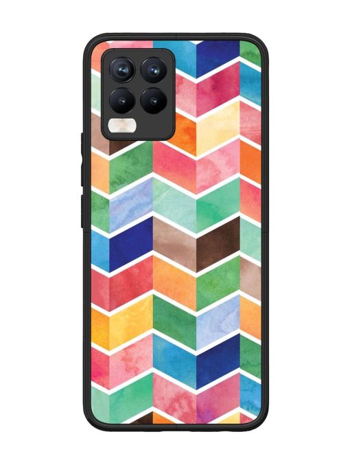 Watercolor Chevron Whimsy Glossy Soft Edge Case for Realme 8 Pro Chachhi