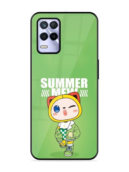 Purrfect Summer Glossy Soft Edge Case for Realme 8S (5G) Chachhi