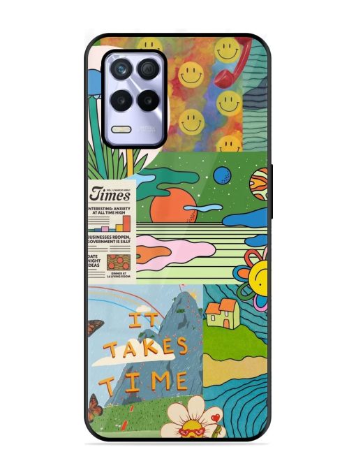 Groovy Vibes Glossy Soft Edge Case for Realme 8S (5G) Chachhi