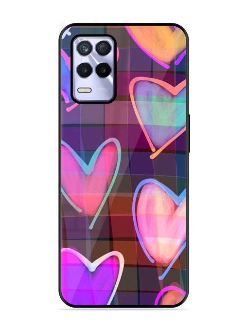 Neon Hearts Glossy Soft Edge Case for Realme 8S (5G) Chachhi