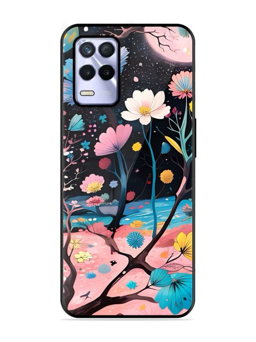 Cosmic Bloom Glossy Soft Edge Case for Realme 8S (5G) Chachhi