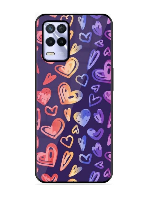 Rainbow Hearts Glossy Soft Edge Case for Realme 8S (5G) Chachhi