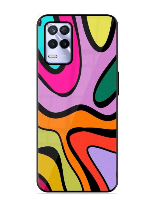 Groovy Swirls Glossy Soft Edge Case for Realme 8S (5G) Chachhi