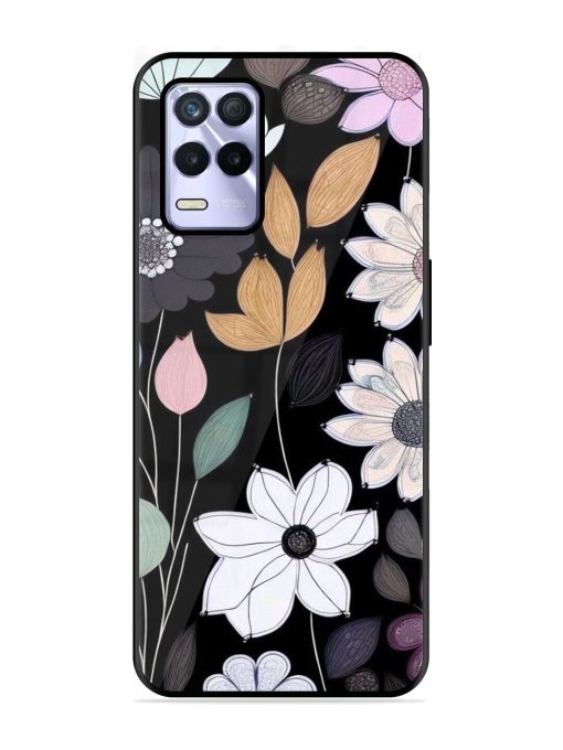 Whimsical Blooms On Black Glossy Soft Edge Case for Realme 8S (5G)