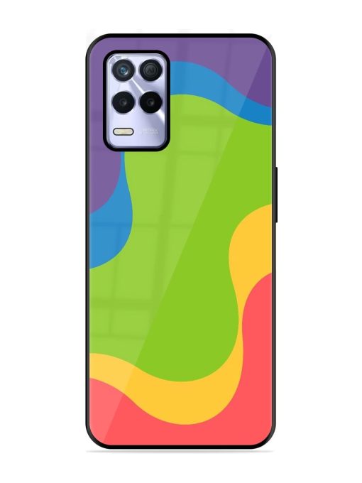 Wavy Rainbow Wonderland Glossy Soft Edge Case for Realme 8S (5G) Chachhi