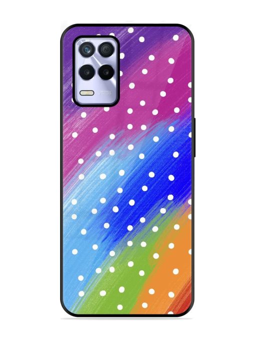 Rainbow Polka Dot Dream Glossy Soft Edge Case for Realme 8S (5G) Chachhi