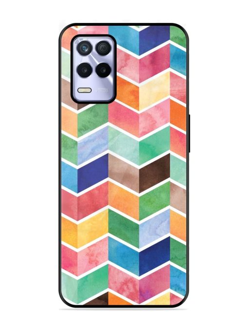 Watercolor Chevron Whimsy Glossy Soft Edge Case for Realme 8S (5G) Chachhi