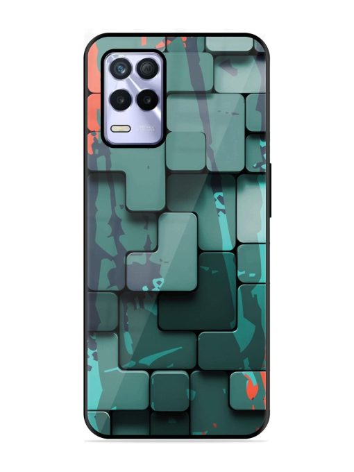 Abstract Geometric Mosaic Glossy Soft Edge Case for Realme 8S (5G) Chachhi