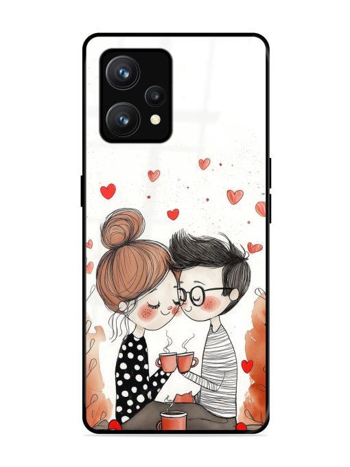 Couple Seating With Coffee Glossy Soft Edge Case for Realme 9 (4G) Chachhi