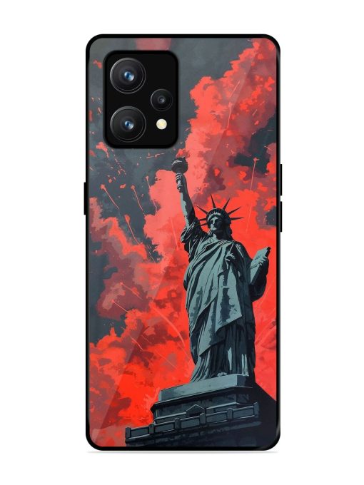 Lady Liberty'S Firework Finale Glossy Soft Edge Case for Realme 9 (4G) Chachhi