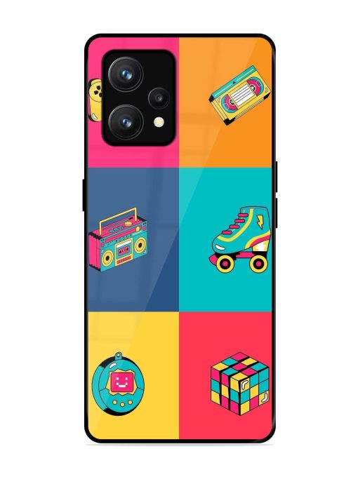 90S Throwback Grid Glossy Soft Edge Case for Realme 9 (4G) Chachhi