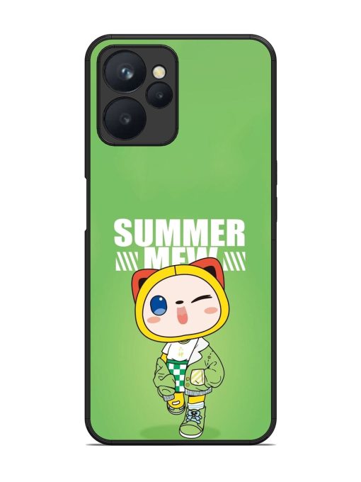 Purrfect Summer Glossy Soft Edge Case for Realme 9I (5G) Chachhi