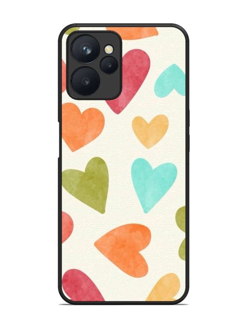 Watercolor Hearts Glossy Soft Edge Case for Realme 9I (5G)