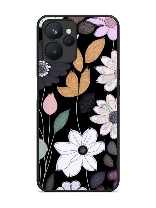 Whimsical Blooms On Black Glossy Soft Edge Case for Realme 9I (5G) Chachhi