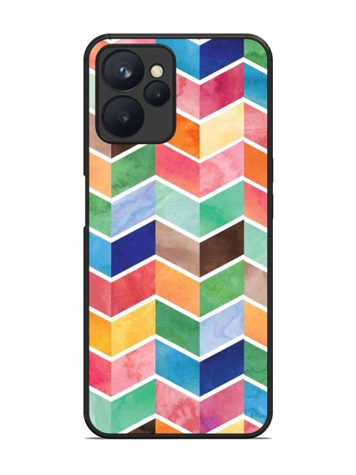 Watercolor Chevron Whimsy Glossy Soft Edge Case for Realme 9I (5G) Chachhi