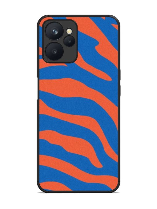 Zebra Stripes In Blue And Orange Glossy Soft Edge Case for Realme 9I (5G) Chachhi