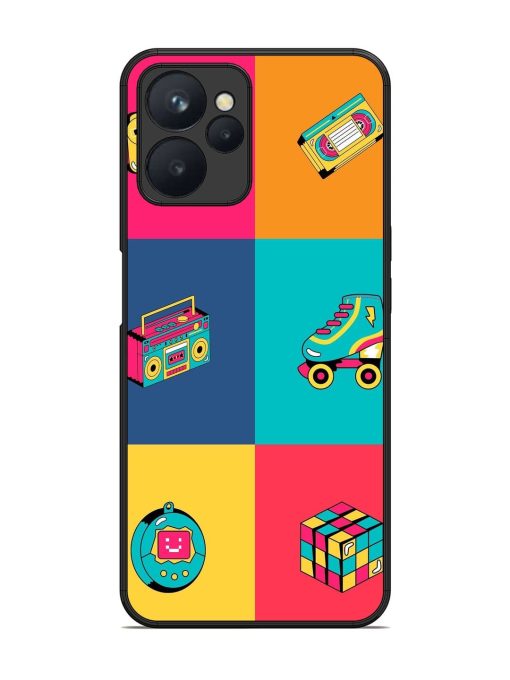 90S Throwback Grid Glossy Soft Edge Case for Realme 9I (5G) Chachhi