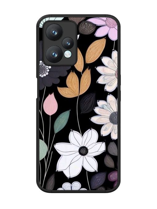 Whimsical Blooms On Black Glossy Soft Edge Case for Realme 9 Pro (5G) Chachhi