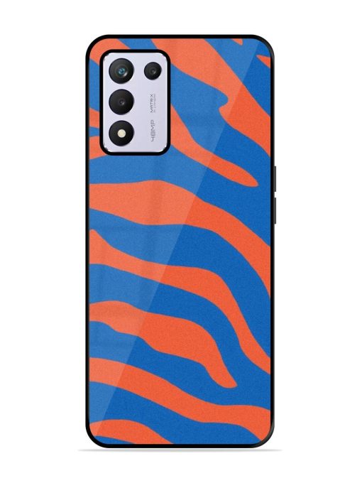 Zebra Stripes In Blue And Orange Glossy Soft Edge Case for Realme 9 Se (5G) Chachhi