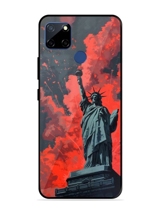 Lady Liberty'S Firework Finale Glossy Soft Edge Case for Realme C12 Chachhi