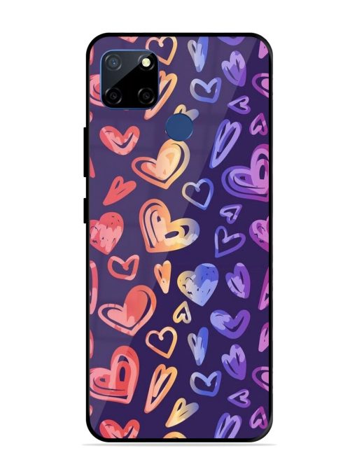 Rainbow Hearts Glossy Soft Edge Case for Realme C12 Chachhi