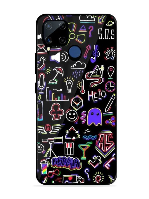 Neon Doodle Glossy Soft Edge Case for Realme C15 Chachhi