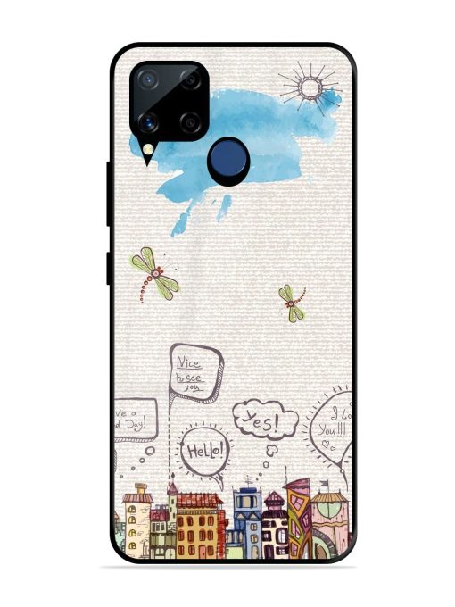 Doodle City Glossy Soft Edge Case for Realme C15 Chachhi