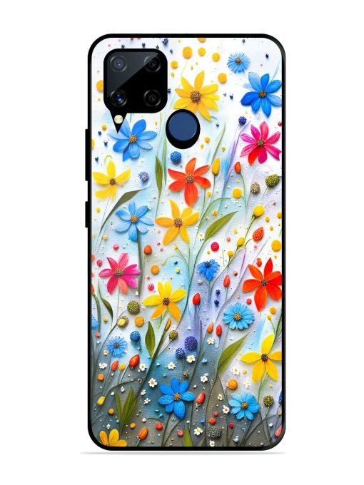 Vibrant Floral Glossy Soft Edge Case for Realme C15 Chachhi