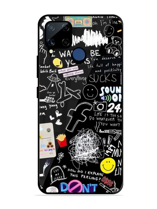 Doodle Diary Glossy Soft Edge Case for Realme C15 Chachhi