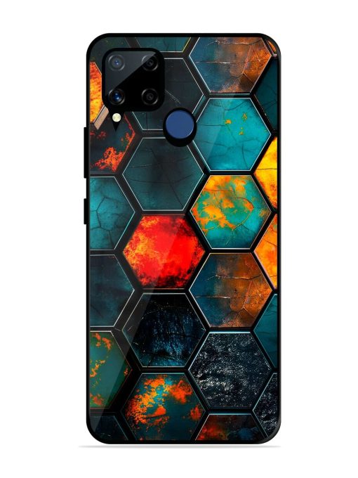 Hexagon Hive Glossy Soft Edge Case for Realme C15 Chachhi