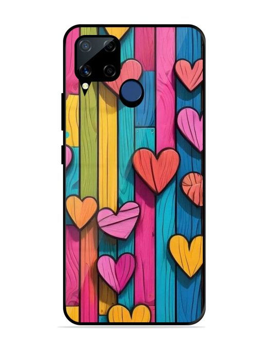 Rainbow Of Hearts Glossy Soft Edge Case for Realme C15 Chachhi