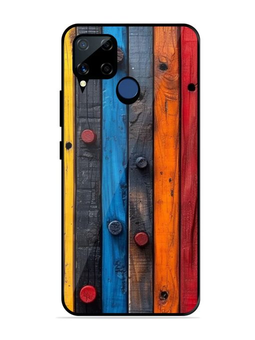 Rainbow Plank Glossy Soft Edge Case for Realme C15 Chachhi