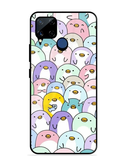 Penguin Party Glossy Soft Edge Case for Realme C15 Chachhi