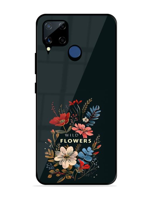 Dark Floral Glossy Soft Edge Case for Realme C15 Chachhi