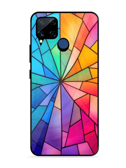 Stained Glass Kaleidoscope Of Colors Glossy Soft Edge Case for Realme C15 Chachhi