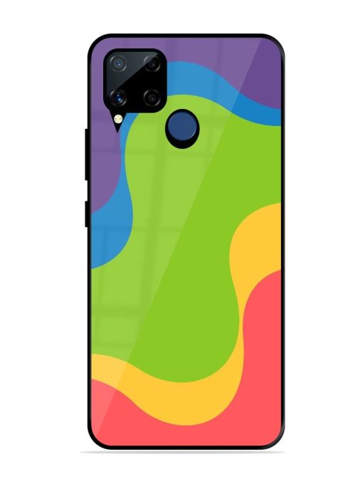 Wavy Rainbow Wonderland Glossy Soft Edge Case for Realme C15 Chachhi