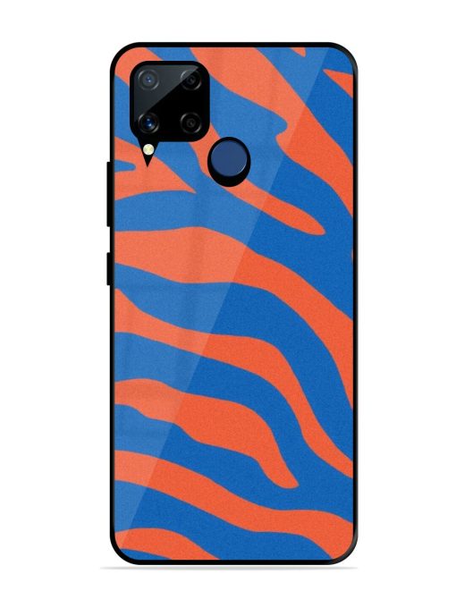 Zebra Stripes In Blue And Orange Glossy Soft Edge Case for Realme C15 Chachhi