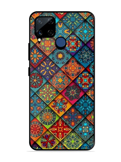 Patchwork Mandala Mosaic Glossy Soft Edge Case for Realme C15 Chachhi