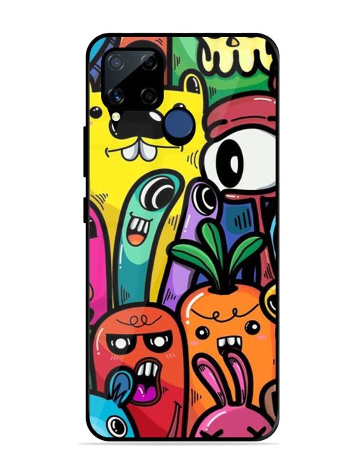 Whimsical Doodle Chaos Glossy Soft Edge Case for Realme C15 Chachhi