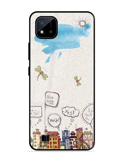 Doodle City Glossy Soft Edge Case for Realme C20 Chachhi