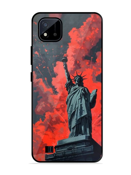 Lady Liberty'S Firework Finale Glossy Soft Edge Case for Realme C20 Chachhi