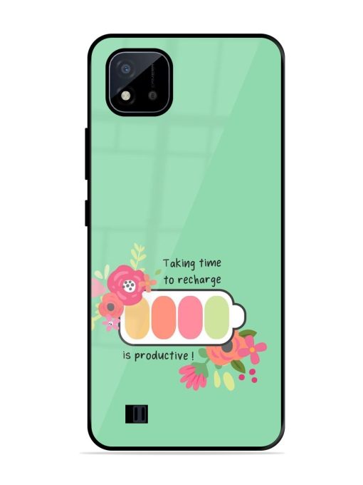 Recharge And Bloom Glossy Soft Edge Case for Realme C20 Chachhi