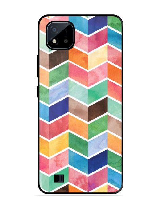 Watercolor Chevron Whimsy Glossy Soft Edge Case for Realme C20 Chachhi