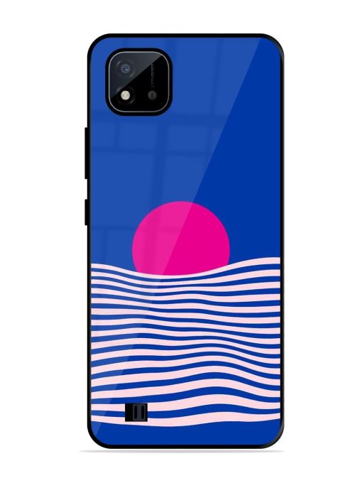 Pink Sunset Over Blue Waves Glossy Soft Edge Case for Realme C20 Chachhi